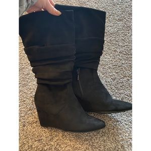 Impo Black Shirley wedge boots